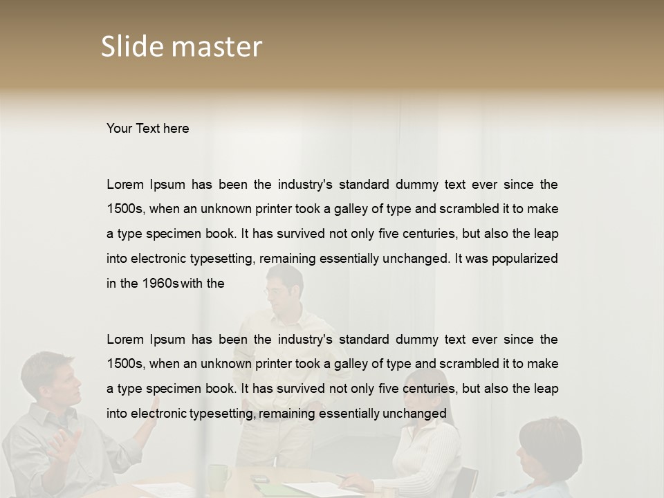 Businesspeople In Conference Room PowerPoint Template