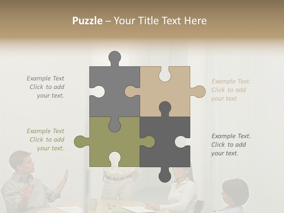 Businesspeople In Conference Room PowerPoint Template