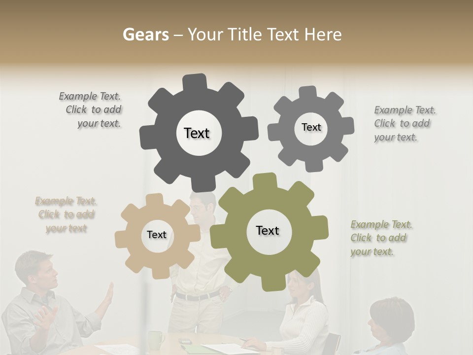 Businesspeople In Conference Room PowerPoint Template