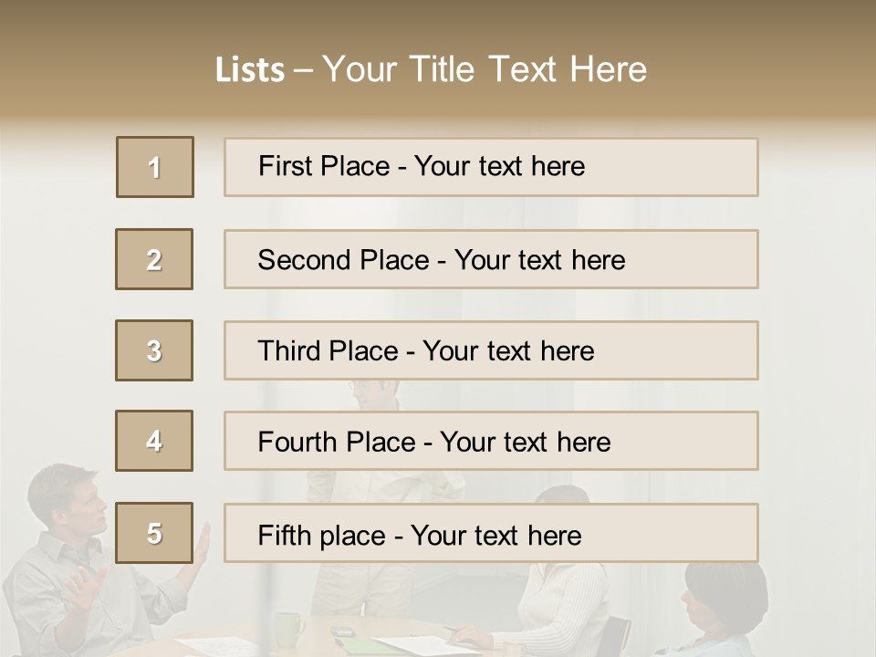 Businesspeople In Conference Room PowerPoint Template
