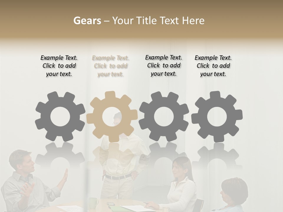 Businesspeople In Conference Room PowerPoint Template