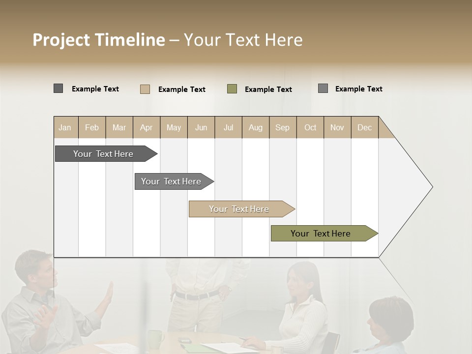 Businesspeople In Conference Room PowerPoint Template