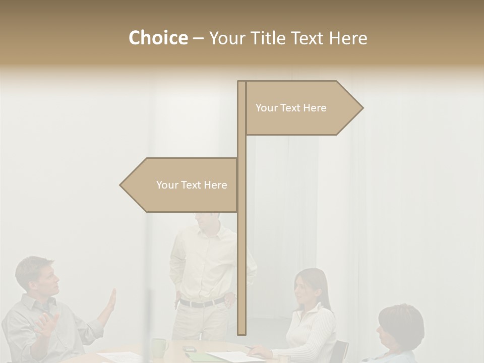 Businesspeople In Conference Room PowerPoint Template