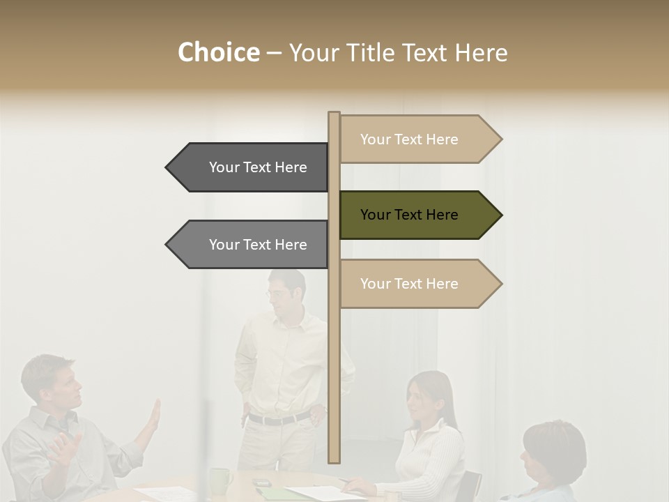 Businesspeople In Conference Room PowerPoint Template