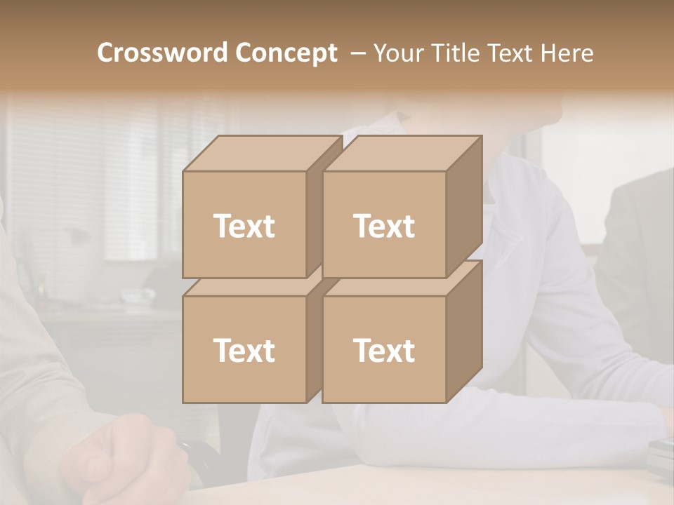 Smiling Woman In Meeting PowerPoint Template