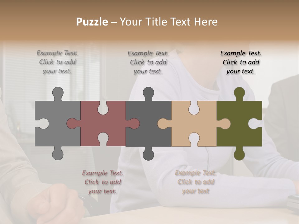 Smiling Woman In Meeting PowerPoint Template