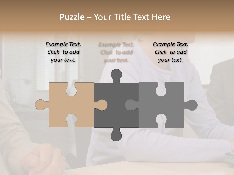 Smiling Woman In Meeting PowerPoint Template