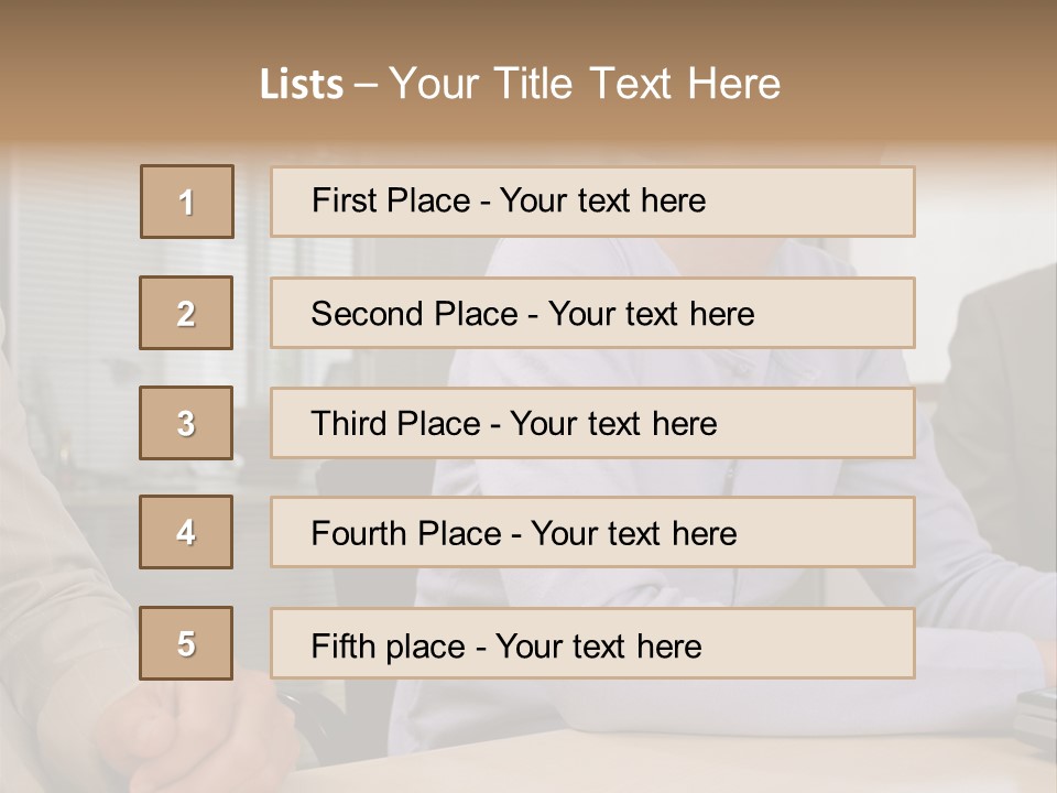 Smiling Woman In Meeting PowerPoint Template