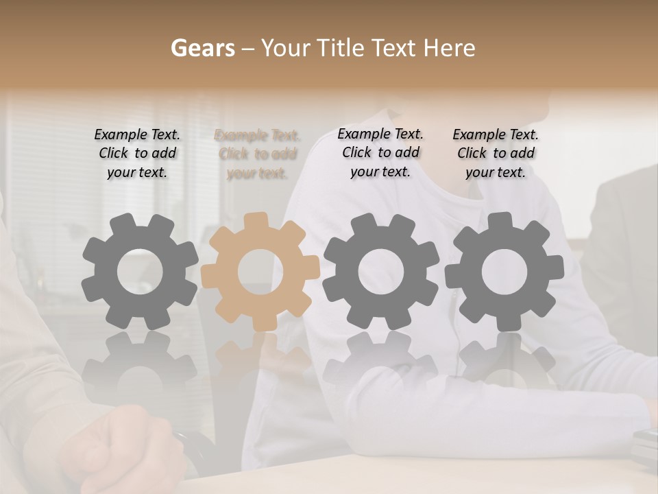 Smiling Woman In Meeting PowerPoint Template