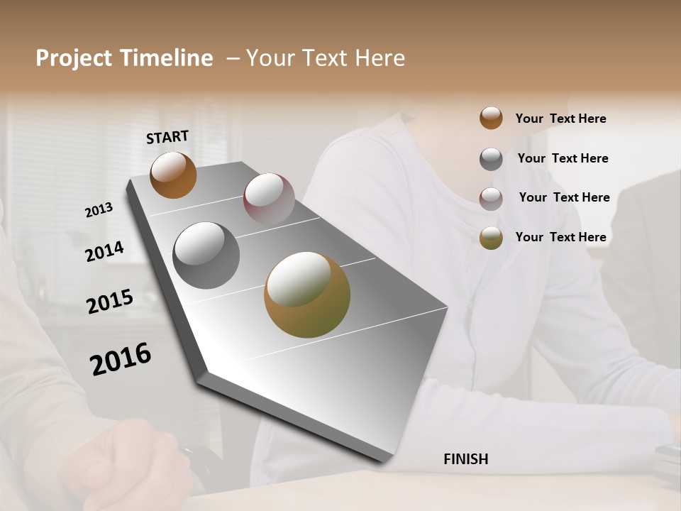 Smiling Woman In Meeting PowerPoint Template