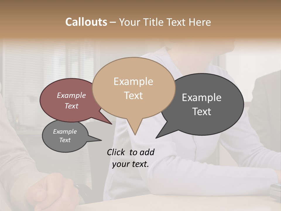 Smiling Woman In Meeting PowerPoint Template