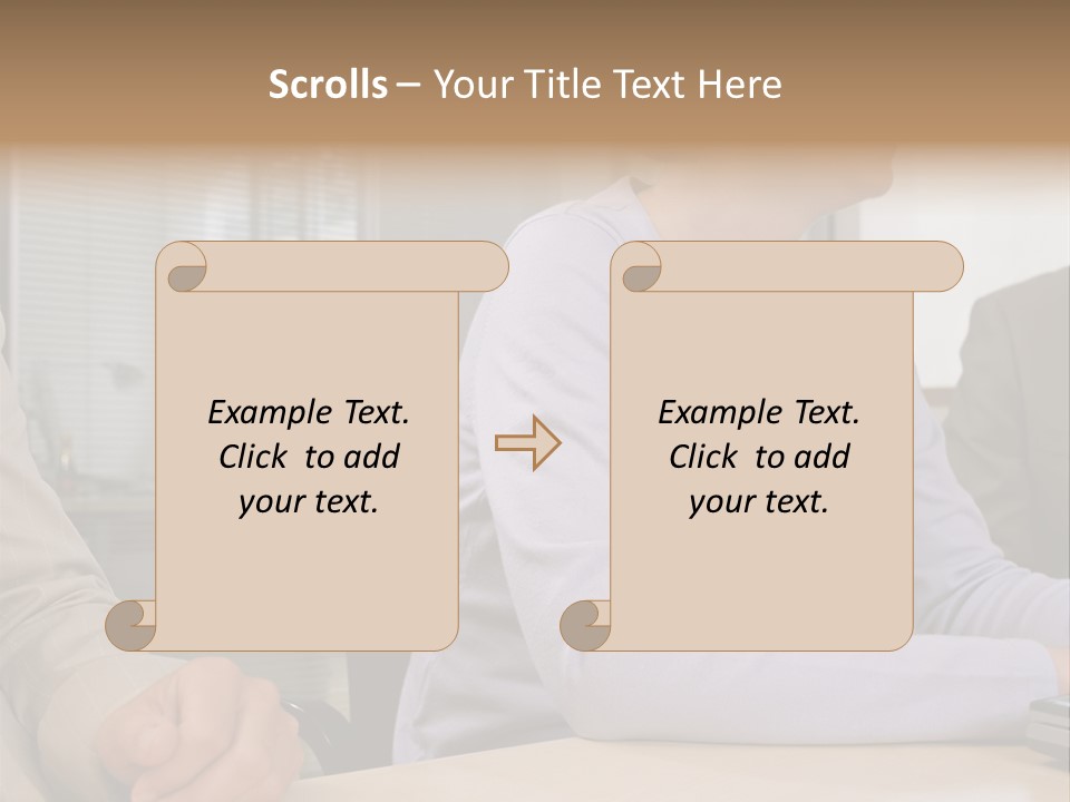 Smiling Woman In Meeting PowerPoint Template