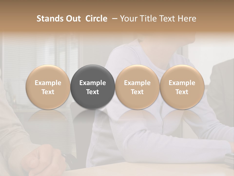 Smiling Woman In Meeting PowerPoint Template