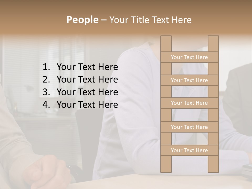 Smiling Woman In Meeting PowerPoint Template