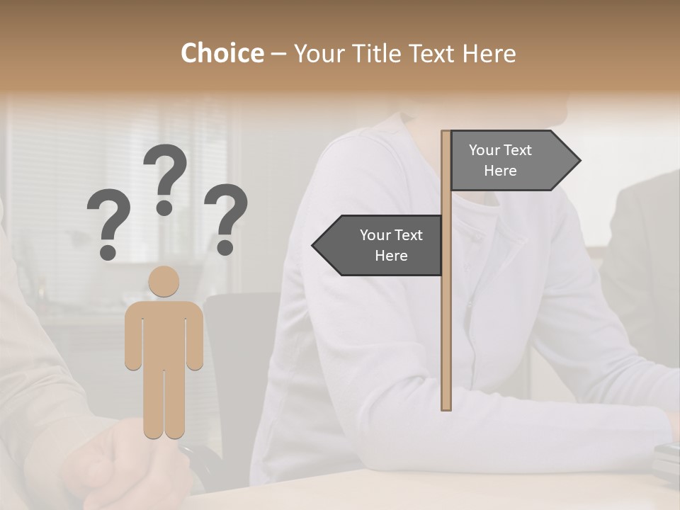 Smiling Woman In Meeting PowerPoint Template