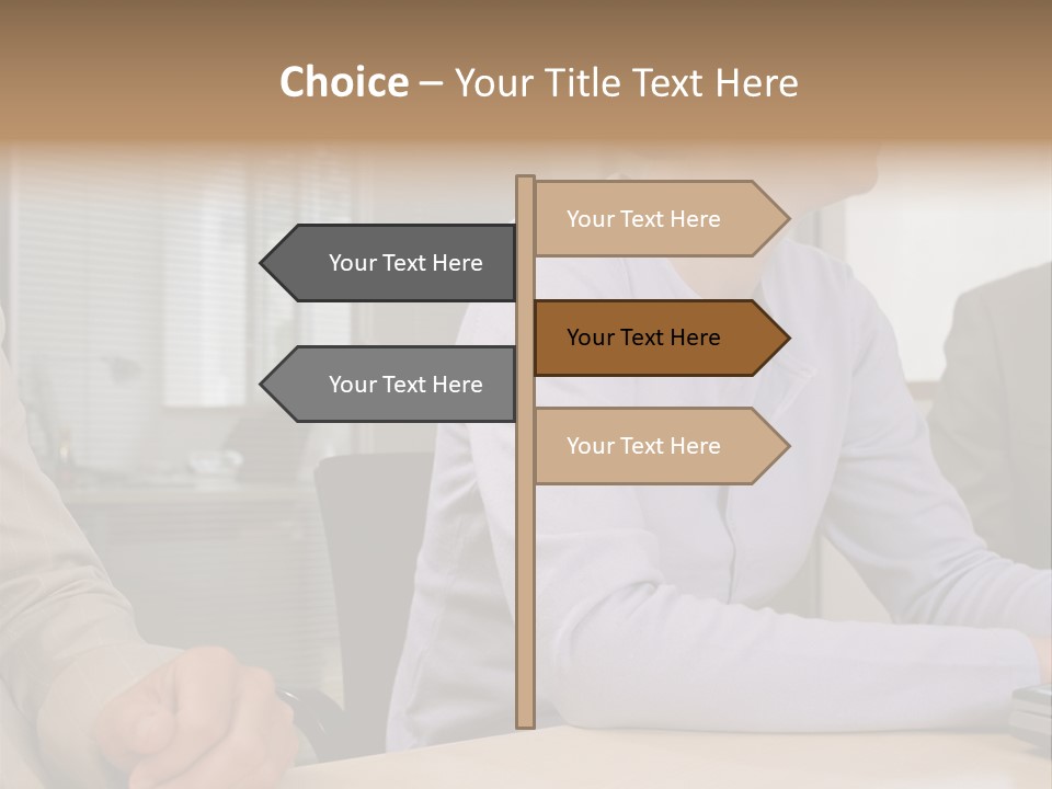 Smiling Woman In Meeting PowerPoint Template