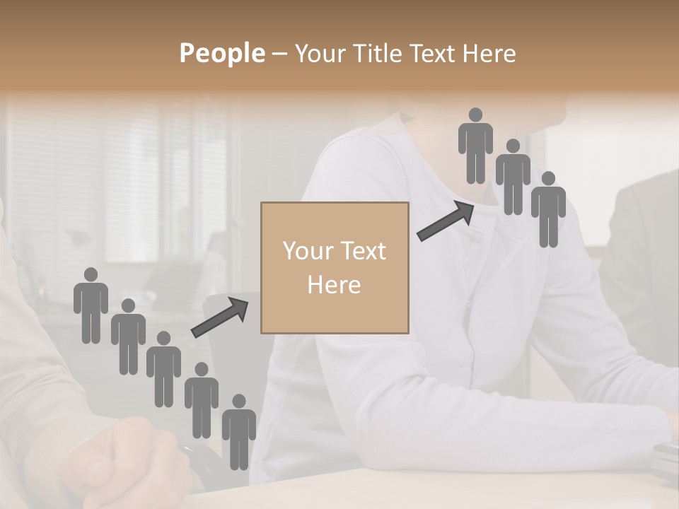 Smiling Woman In Meeting PowerPoint Template