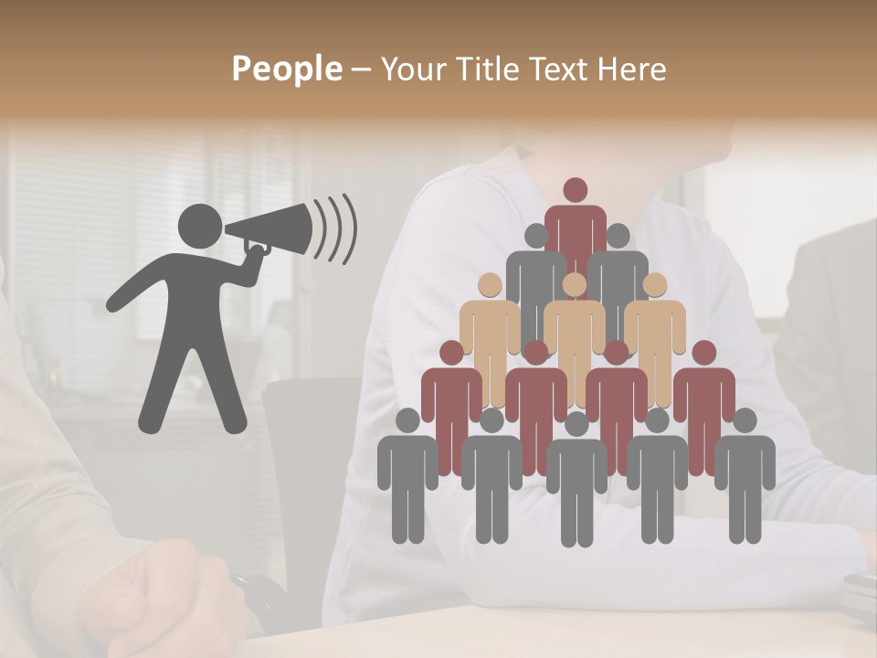 Smiling Woman In Meeting PowerPoint Template