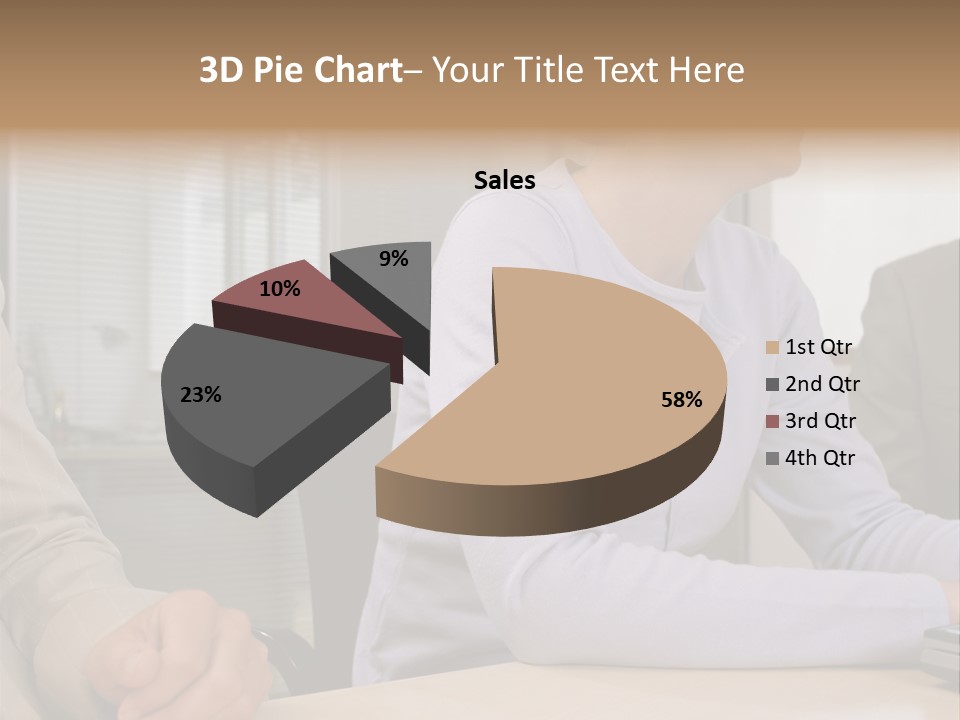 Smiling Woman In Meeting PowerPoint Template