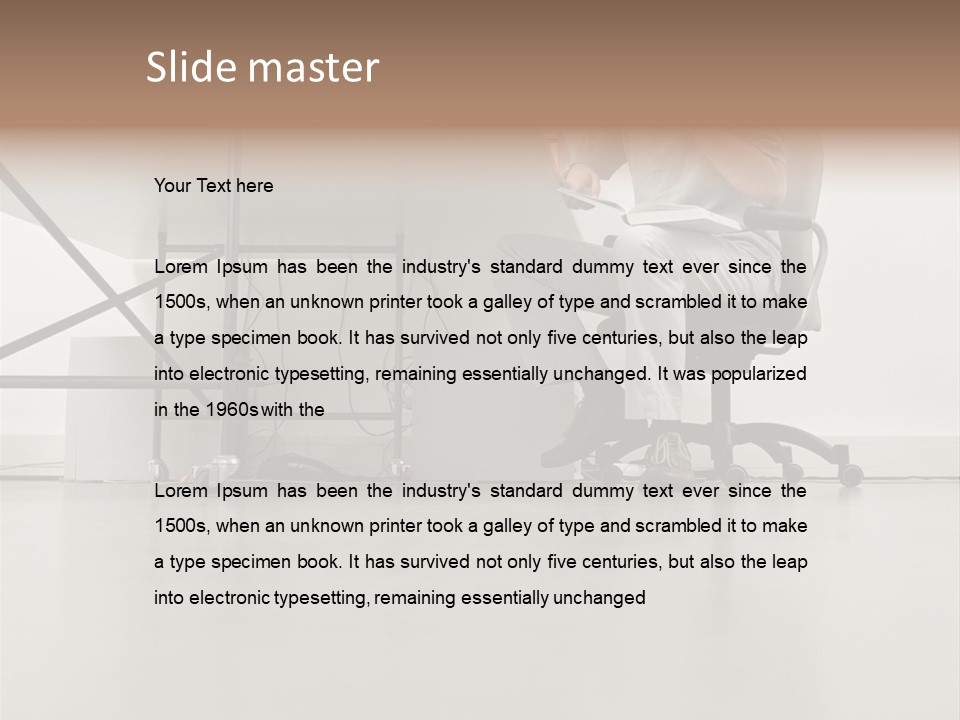 Office Worker Reading A Book PowerPoint Template