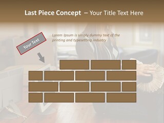 Woman Looking Through Rotary Card File PowerPoint Template