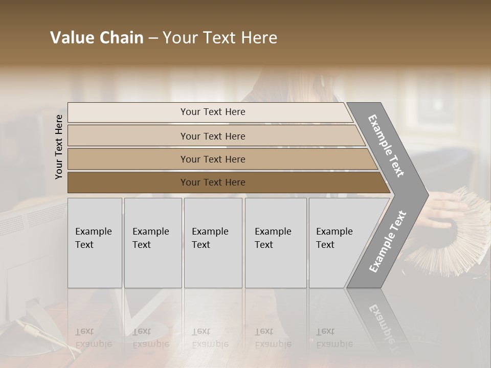 Woman Looking Through Rotary Card File PowerPoint Template