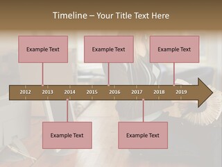 Woman Looking Through Rotary Card File PowerPoint Template