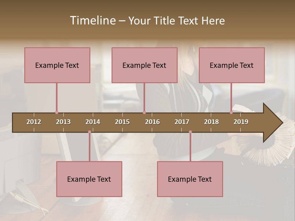 Woman Looking Through Rotary Card File PowerPoint Template