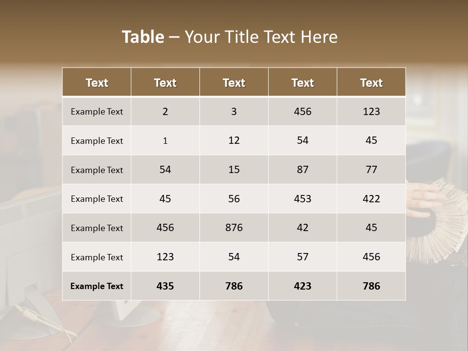 Woman Looking Through Rotary Card File PowerPoint Template