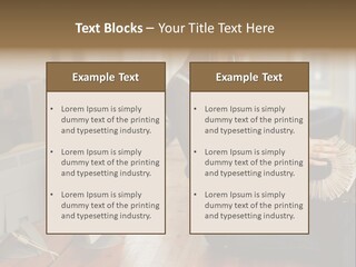 Woman Looking Through Rotary Card File PowerPoint Template