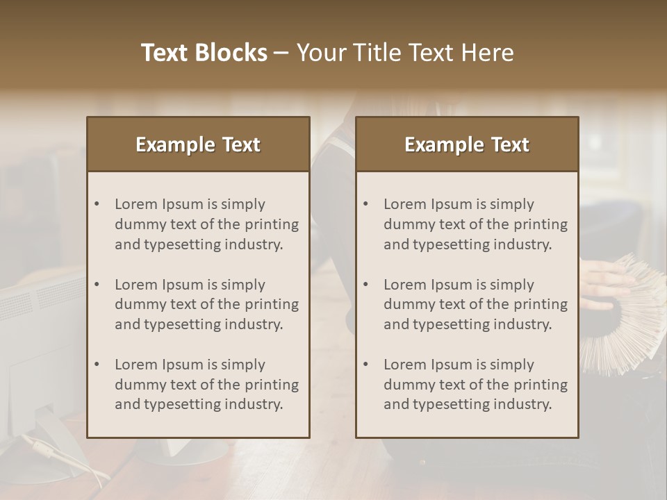 Woman Looking Through Rotary Card File PowerPoint Template