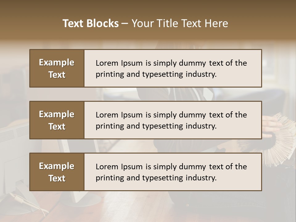 Woman Looking Through Rotary Card File PowerPoint Template