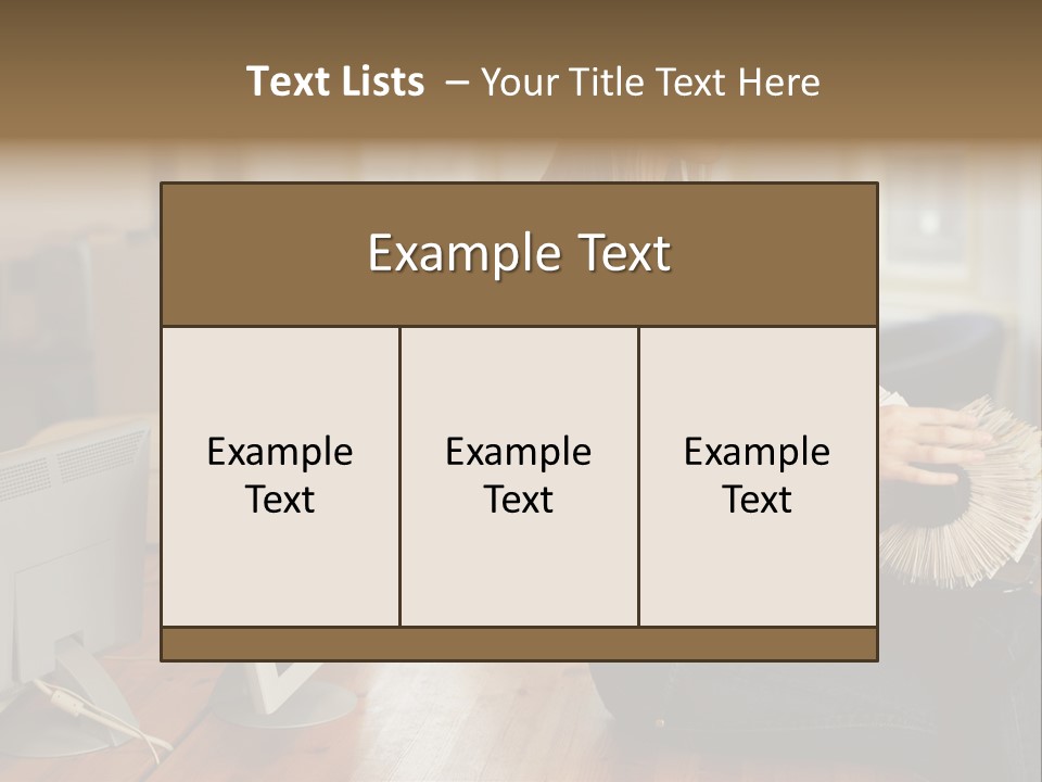 Woman Looking Through Rotary Card File PowerPoint Template