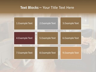 Woman Looking Through Rotary Card File PowerPoint Template