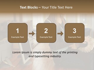 Woman Looking Through Rotary Card File PowerPoint Template