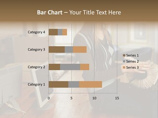 Woman Looking Through Rotary Card File PowerPoint Template