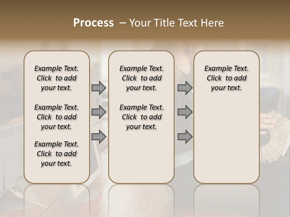 Woman Looking Through Rotary Card File PowerPoint Template