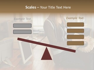 Woman Looking Through Rotary Card File PowerPoint Template