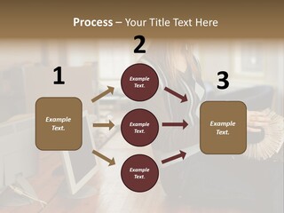 Woman Looking Through Rotary Card File PowerPoint Template