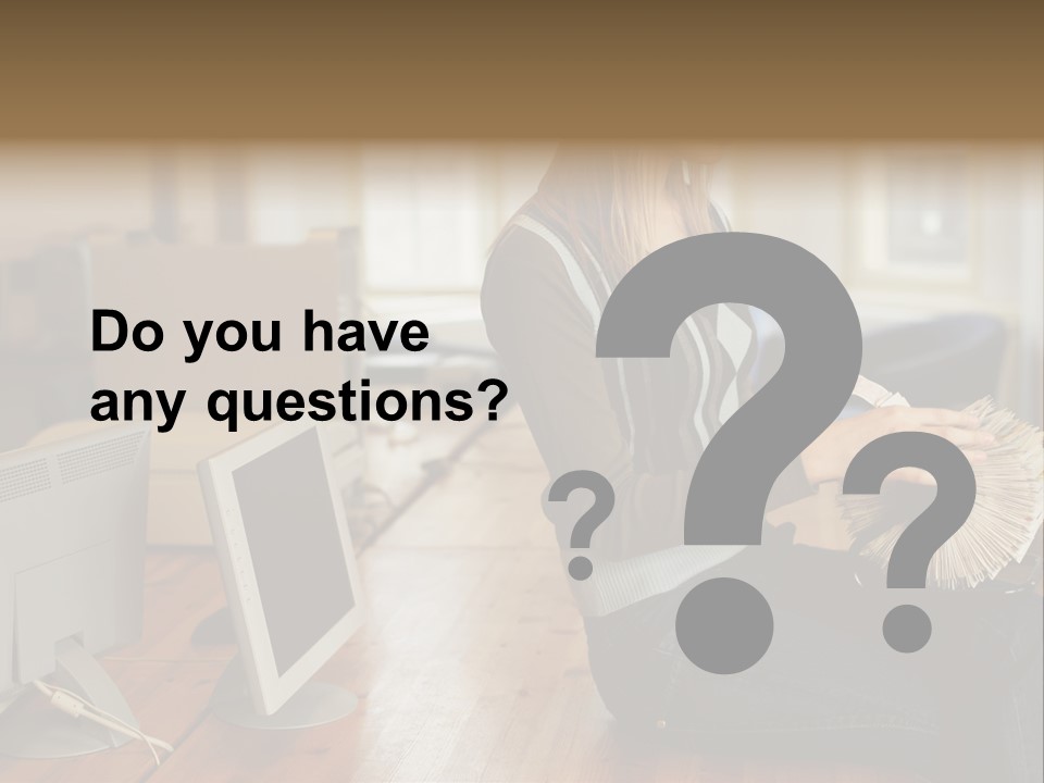 Woman Looking Through Rotary Card File PowerPoint Template