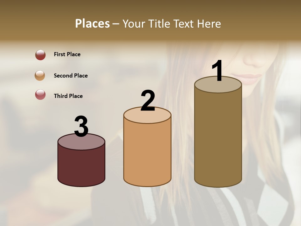 Beautiful Girl In The Office PowerPoint Template