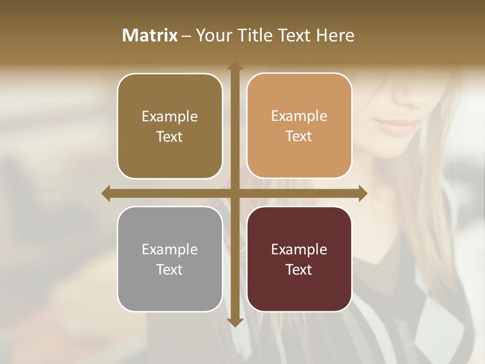 Beautiful Girl In The Office PowerPoint Template