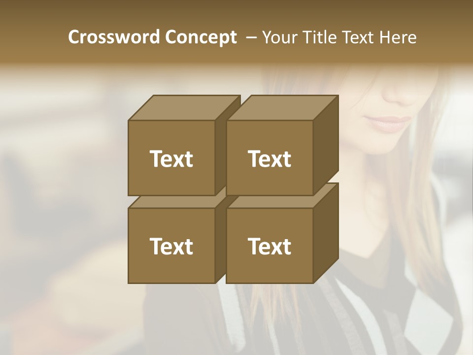 Beautiful Girl In The Office PowerPoint Template