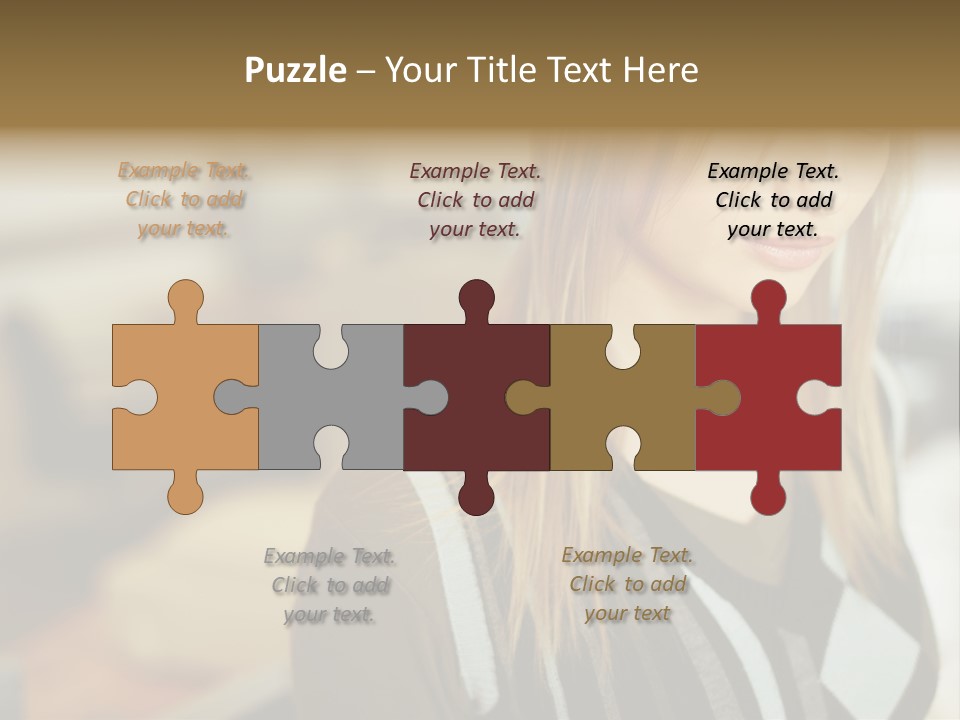 Beautiful Girl In The Office PowerPoint Template