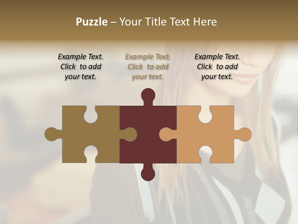 Beautiful Girl In The Office PowerPoint Template