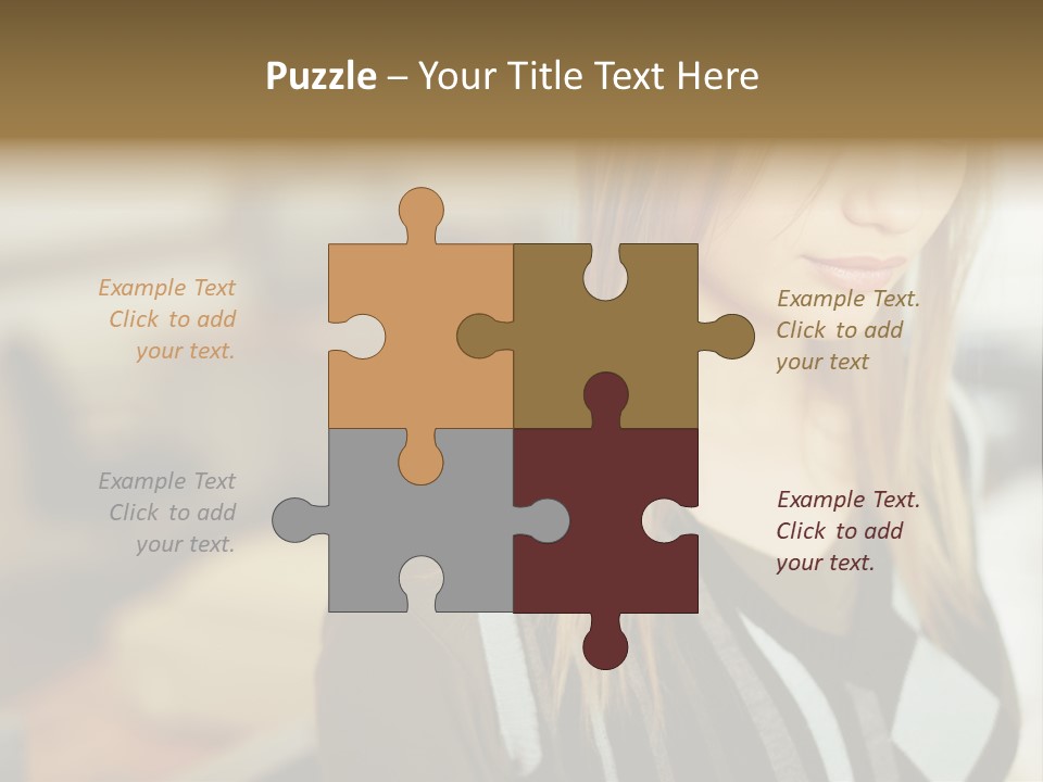 Beautiful Girl In The Office PowerPoint Template