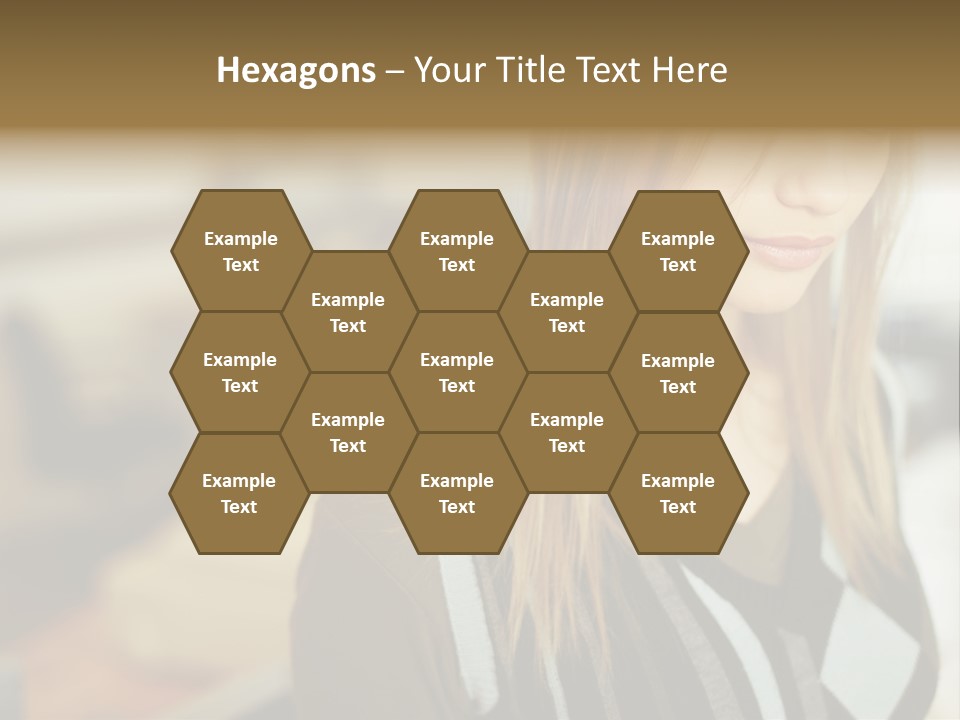 Beautiful Girl In The Office PowerPoint Template