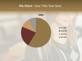 Beautiful Girl In The Office PowerPoint Template