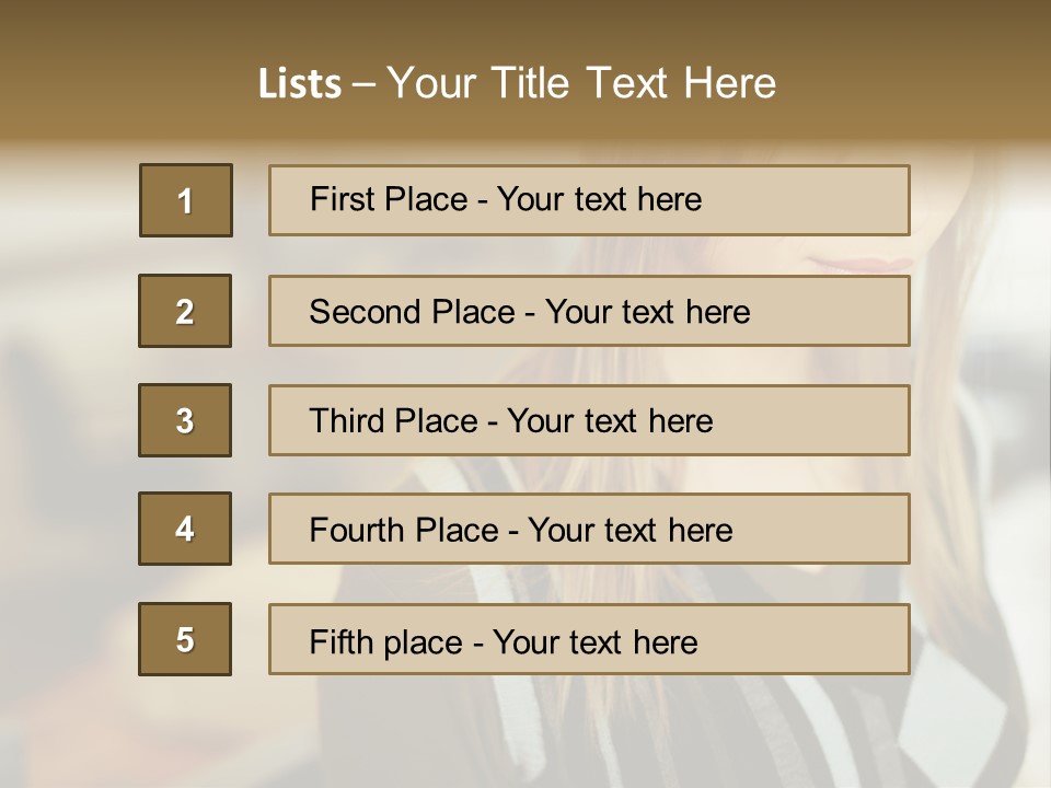 Beautiful Girl In The Office PowerPoint Template