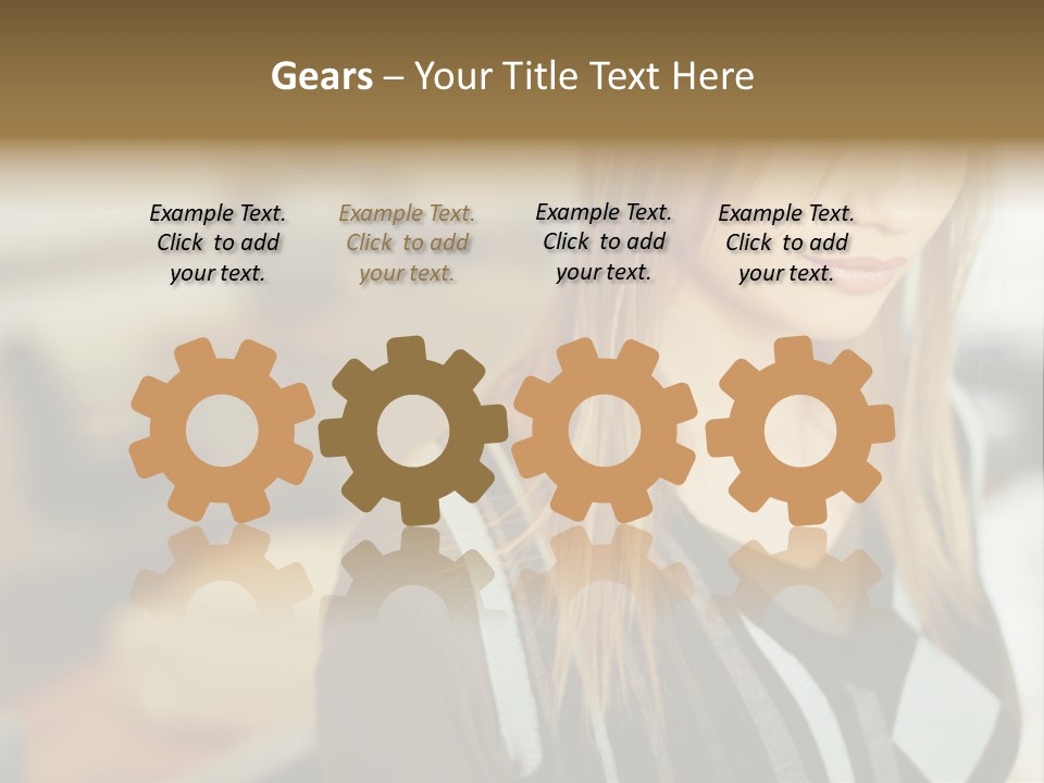 Beautiful Girl In The Office PowerPoint Template